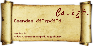 Csendes Árpád névjegykártya